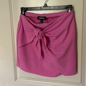 Express High Waisted Tie Front Wrap Pink Skort